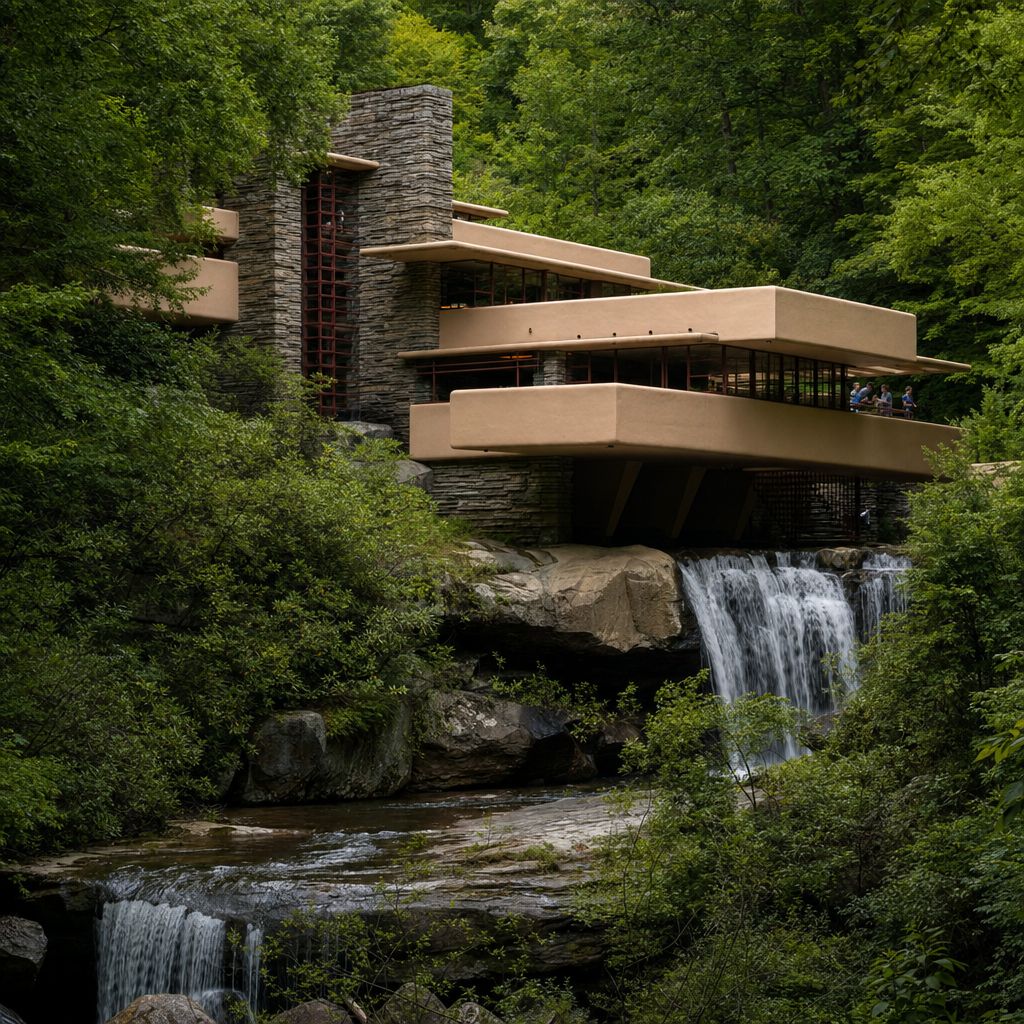 Ein Bild zum Thema Fallingwater im Architektur Kontext