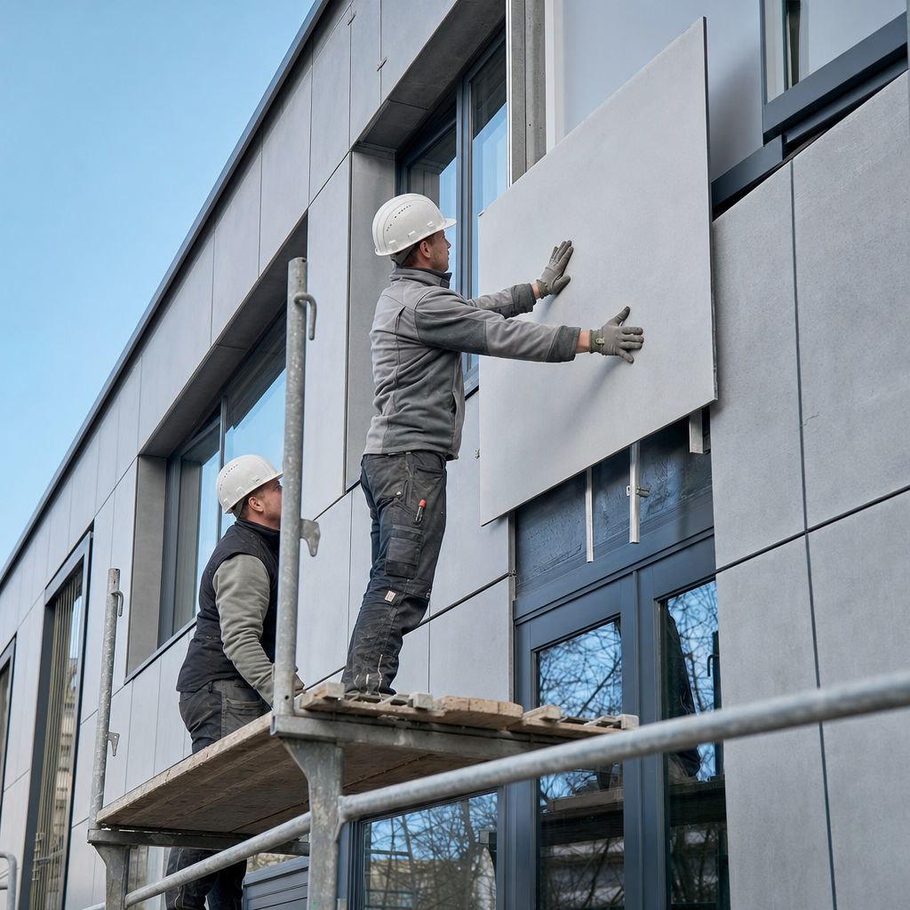 Ein Bild zum Thema Fassadenarbeit im Architektur Kontext
