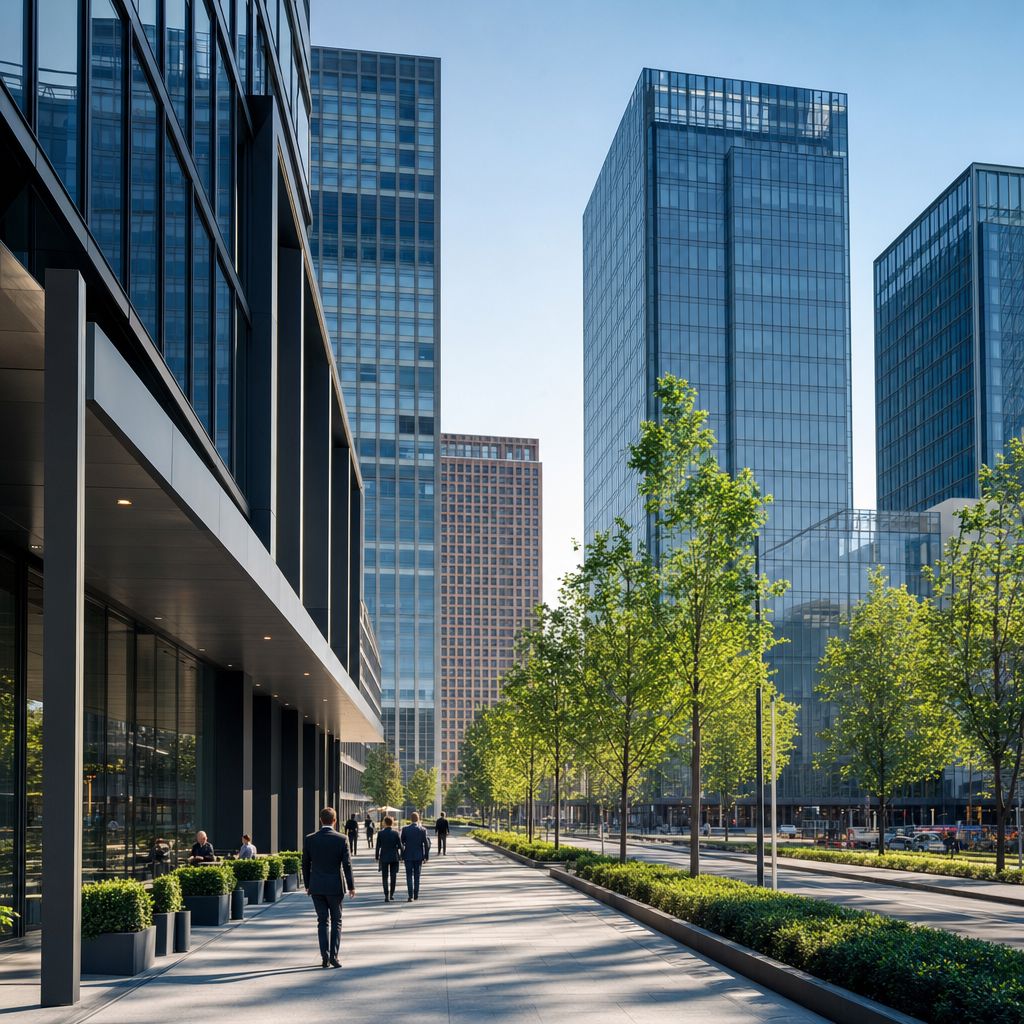 Ein Bild zum Thema Geschäftsviertel im Architektur Kontext