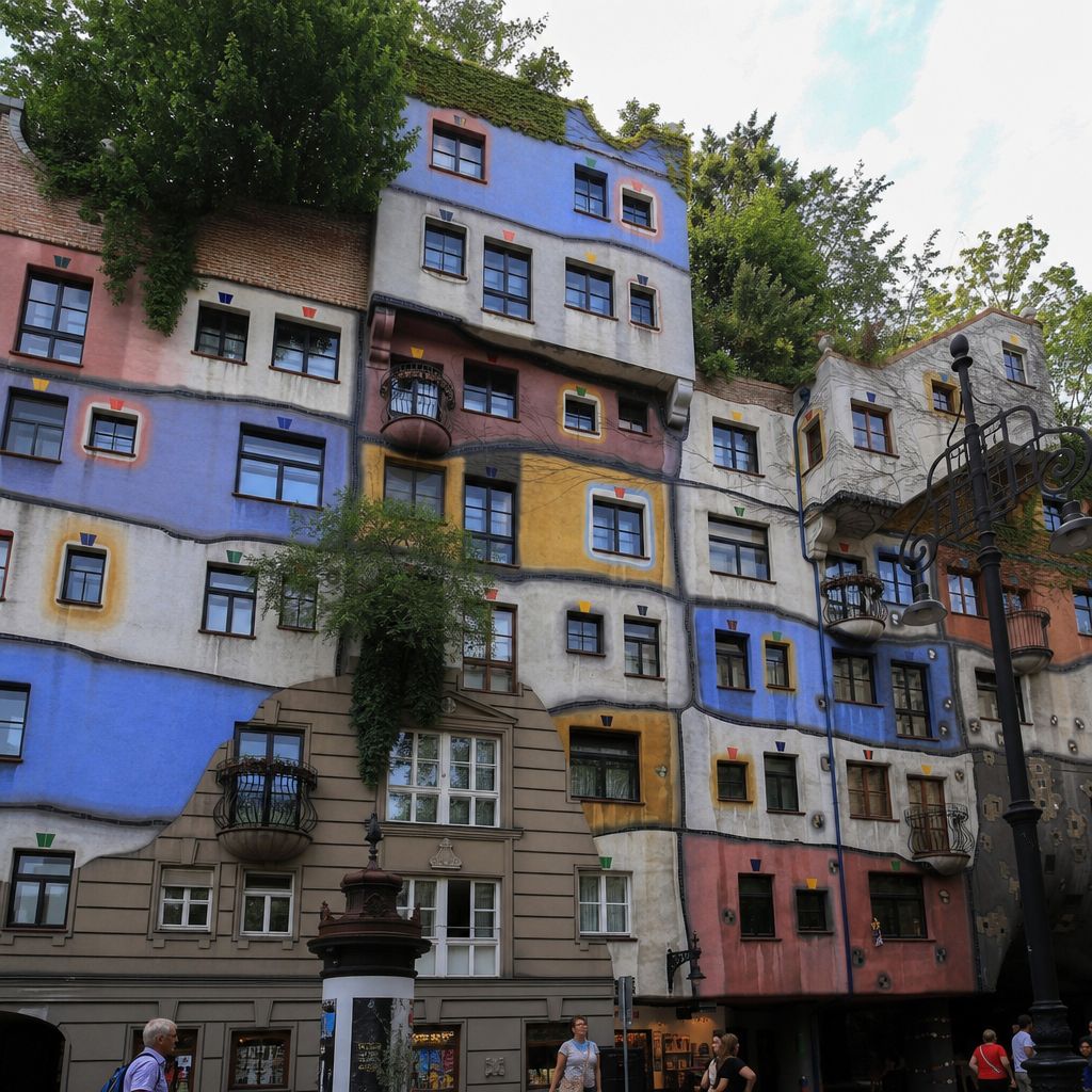 Hundertwasserhaus Ein Bild zum Thema Hundertwasserhaus im Architektur Kontext